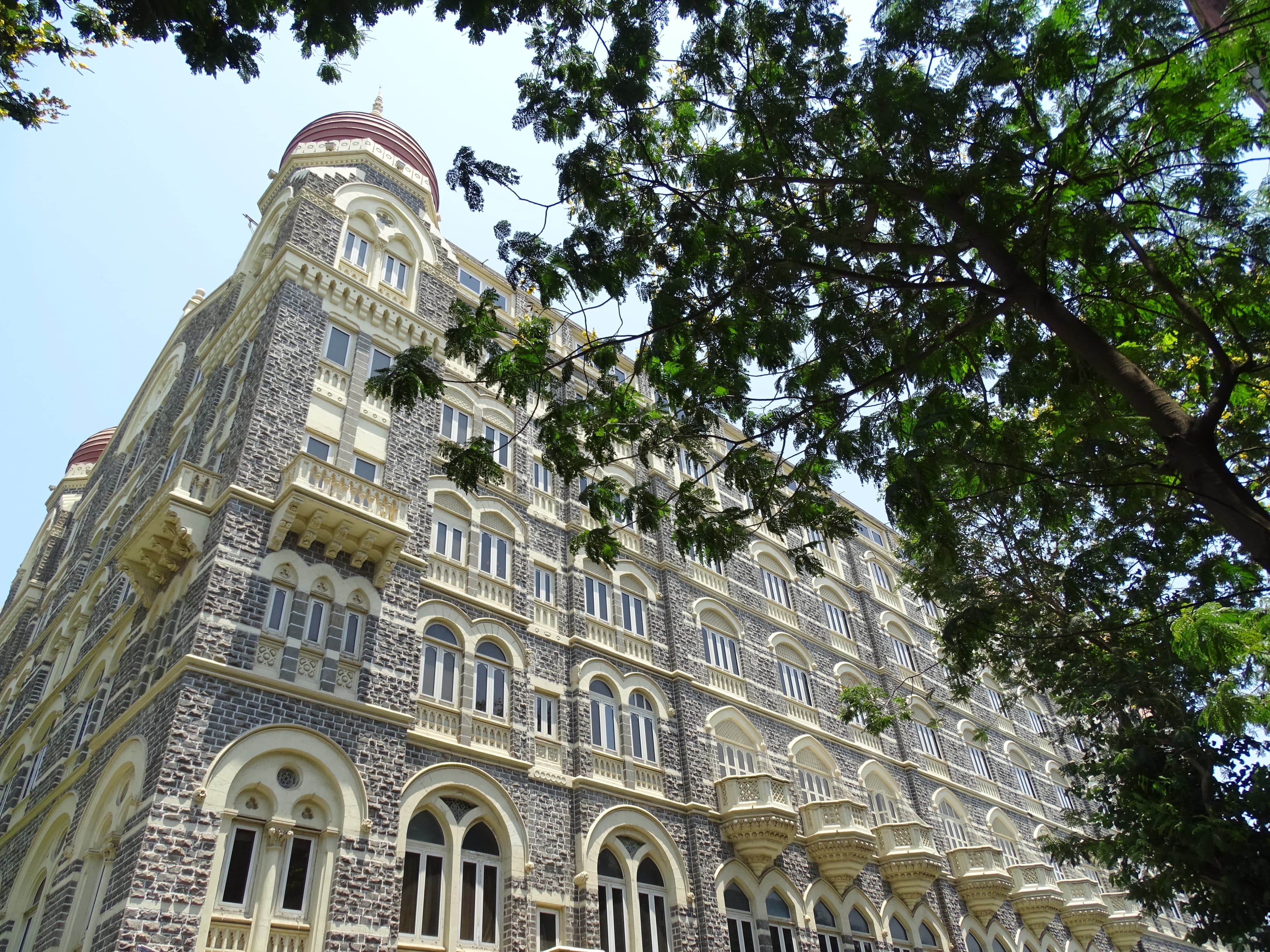 The Taj Mahal Palace façade beside the Gateway of India in Mumbai