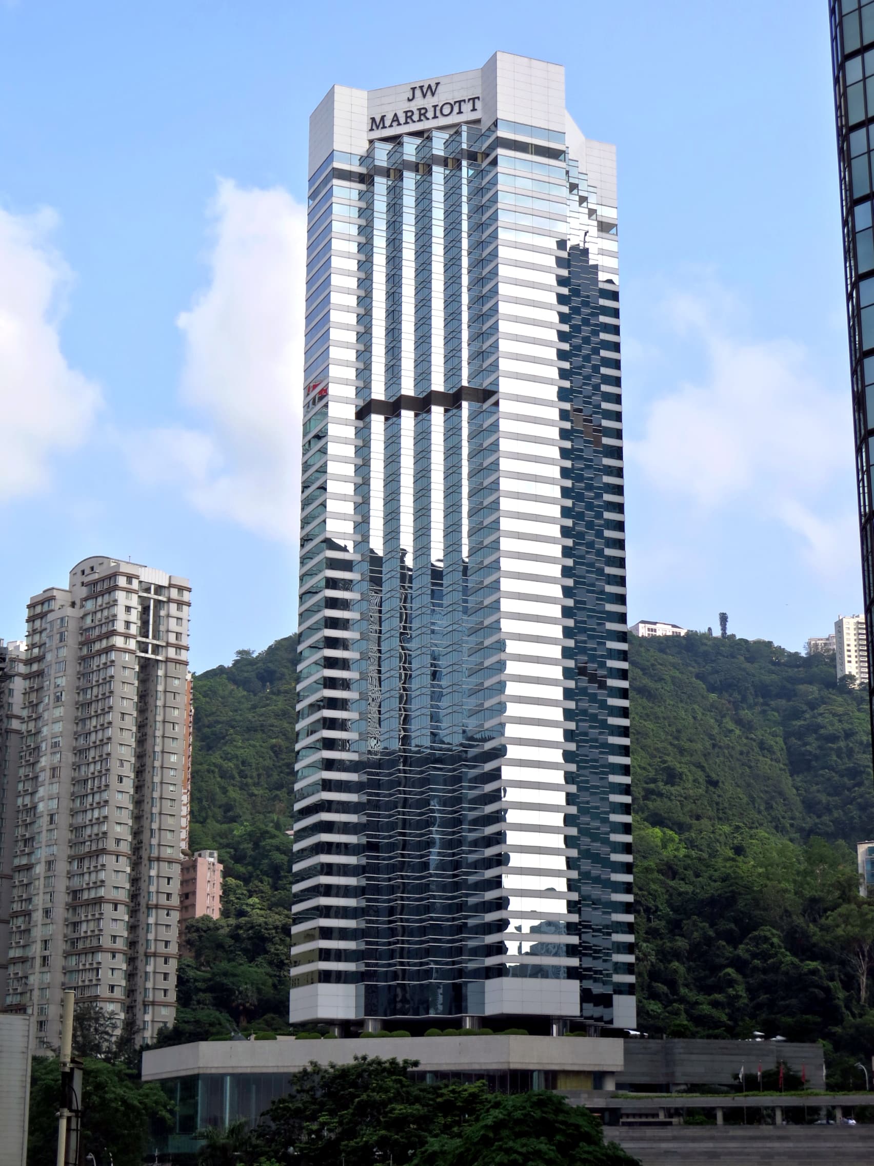 JW Marriott Hotel Hong Kong tower above Pacific Place in Admiralty