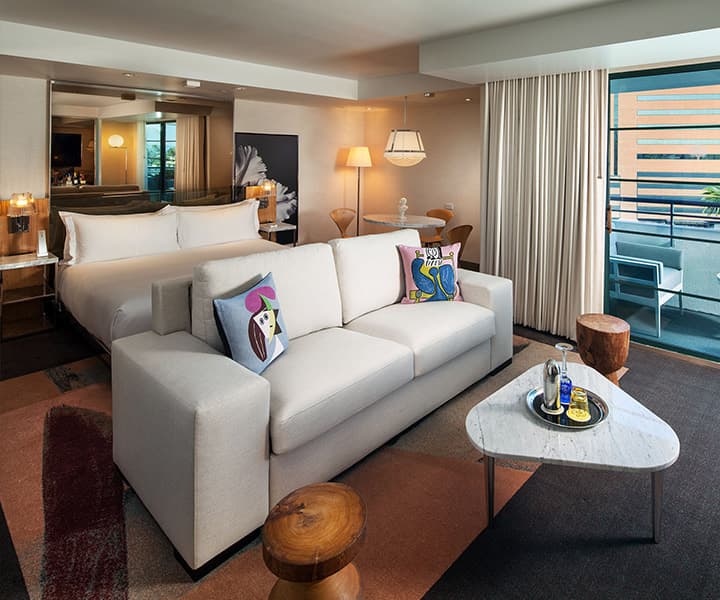 A Premier King room at SLS Beverly Hills · Official hotel photography